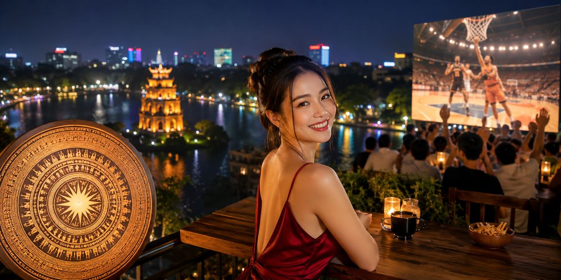 Người Hà Nội theo dõi cược bóng rổ bên ly cà phê sáng